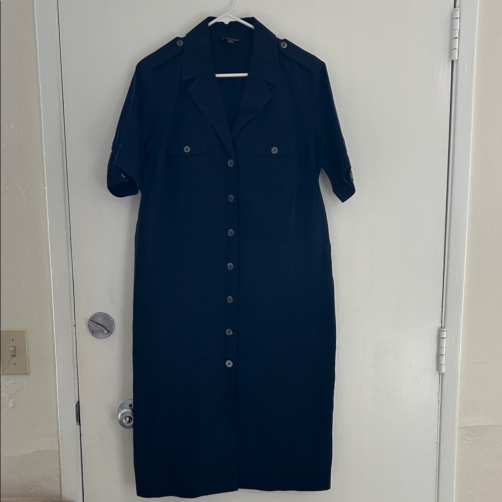 Elegant Dark Blue Midi Dress